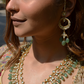 BRIDAL LAYERED NECKLACE & EARRINGS SET- SAGE GREEN COLOUR