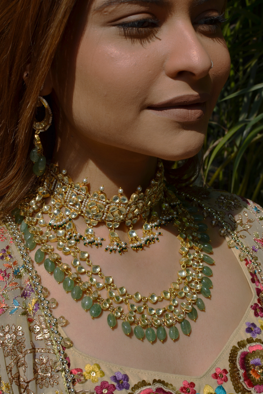 BRIDAL SET- CHOKER, NECKLACE & EARRINGS