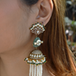 DIAMANTÉ CROWN SAGE TASSEL JHUMKIS