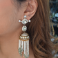 DIAMANTÉ SAGE TASSEL JHUMKIS