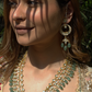 BRIDAL LAYERED NECKLACE & EARRINGS SET- SAGE GREEN COLOUR