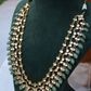 BRIDAL LAYERED NECKLACE & EARRINGS SET- SAGE GREEN COLOUR