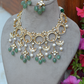 CRESCENT BRIDAL CHOKER WITH EARRINGS - SAGE GREEN