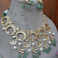 CRESCENT BRIDAL CHOKER WITH EARRINGS - SAGE GREEN