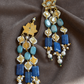 BLUE LOTUS KUNDANKARI EARRINGS