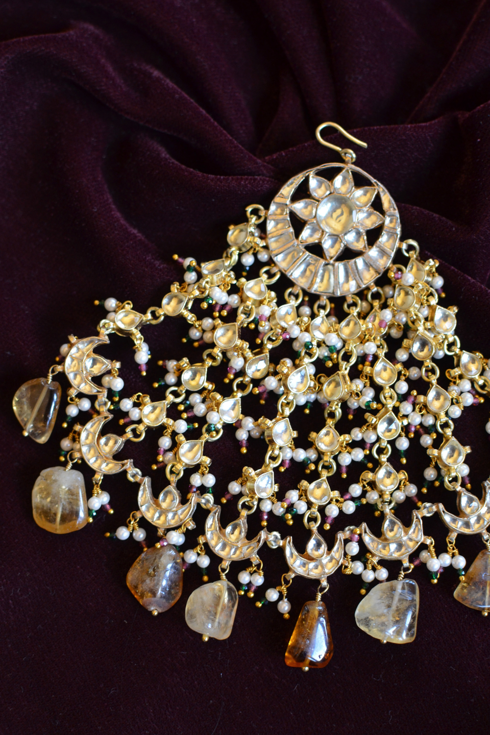 BRIDAL CHANDRAMA PASSA - AMBER STONES