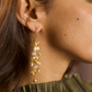 GOLDEN BIRD ROD EARRINGS- PINK PEARLS