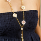 HEART POLKI AND GARNET BAROQUE TASSEL NECKLACE- RUBY RED