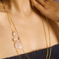 ROSE QUARTZ AND PEARL SLINKY CHAIN NECKLACE