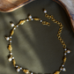 GOLDEN FISH AND PEARL CLOSE NECKLACE