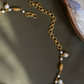 GOLDEN FISH AND PEARL CLOSE NECKLACE