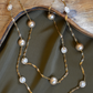 COPPER PEARL-FLOWER LONG NECKLACE