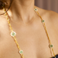 MELON-GREEN PEARL FLOWER NECKLACE