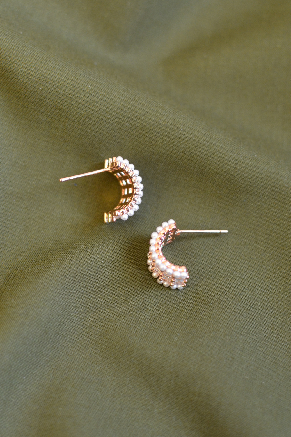 ROSE GOLD HALF HOOPS