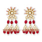 RED PINK SUN TOPS KUNDAN EARRINGS