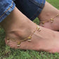 GOLD COLOUR HUMMINGBIRD PEARL ANKLETS (PAIR)