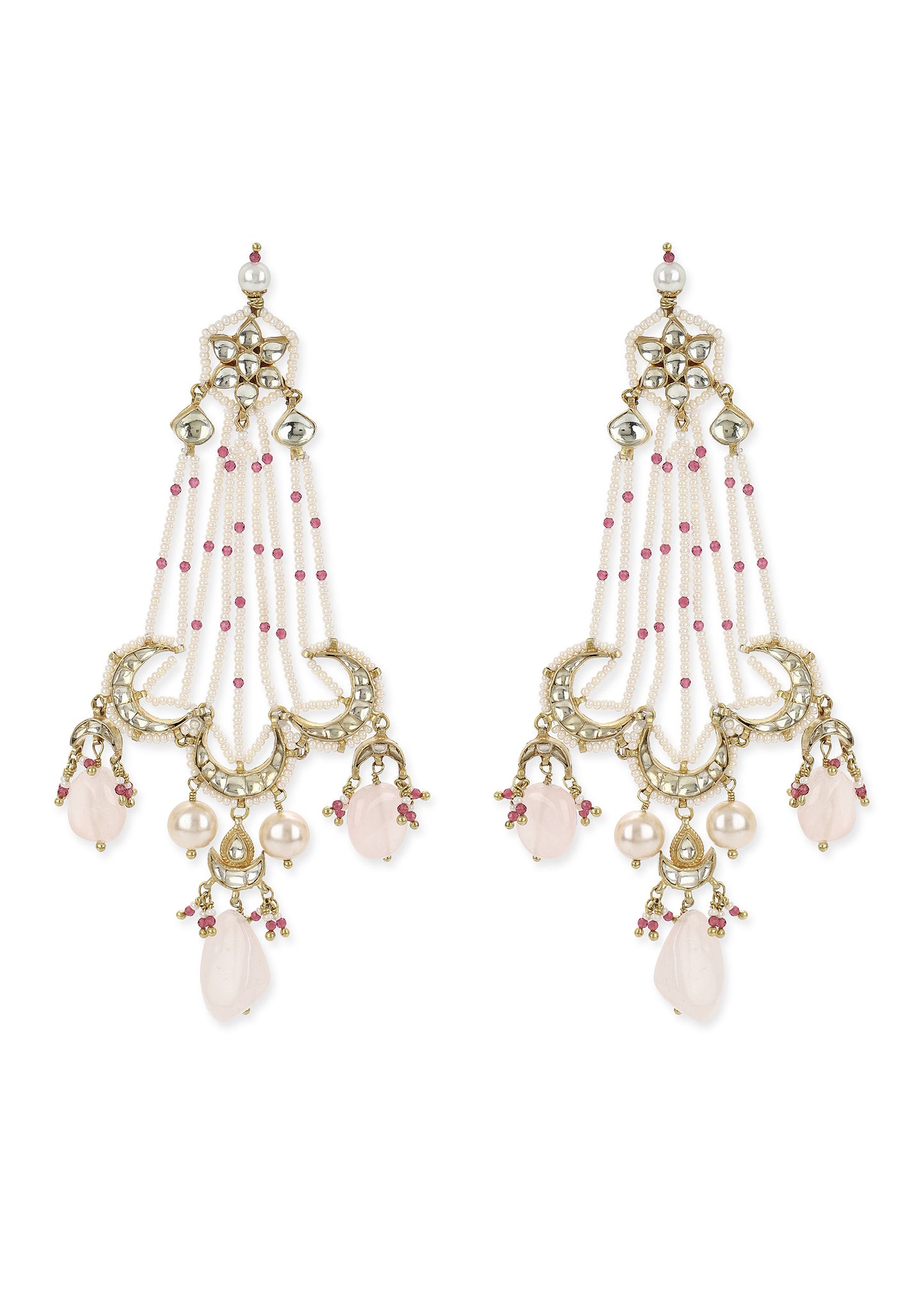 CHANDRIKA JHOOMAR EARRINGS- PINK