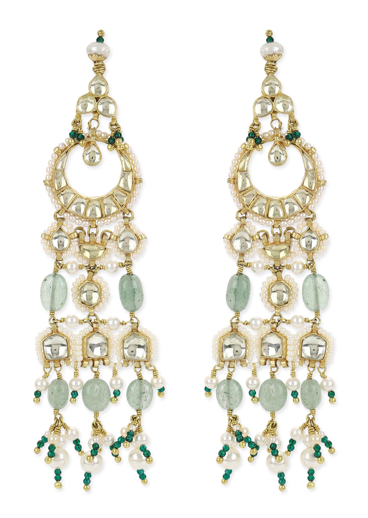 CHAAND JAALI EARRINGS- MINT GREEN