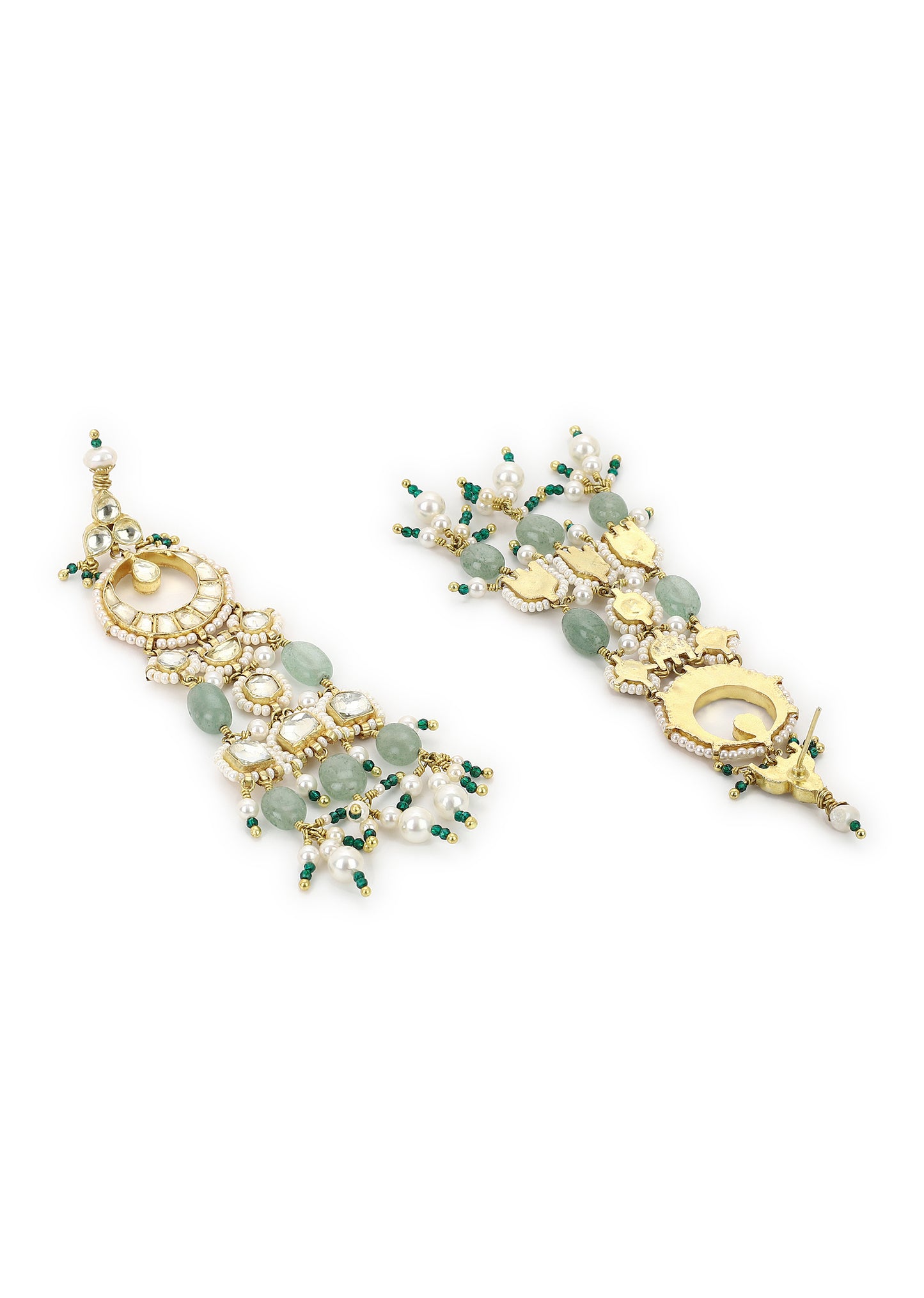 CHAAND JAALI EARRINGS- MINT GREEN