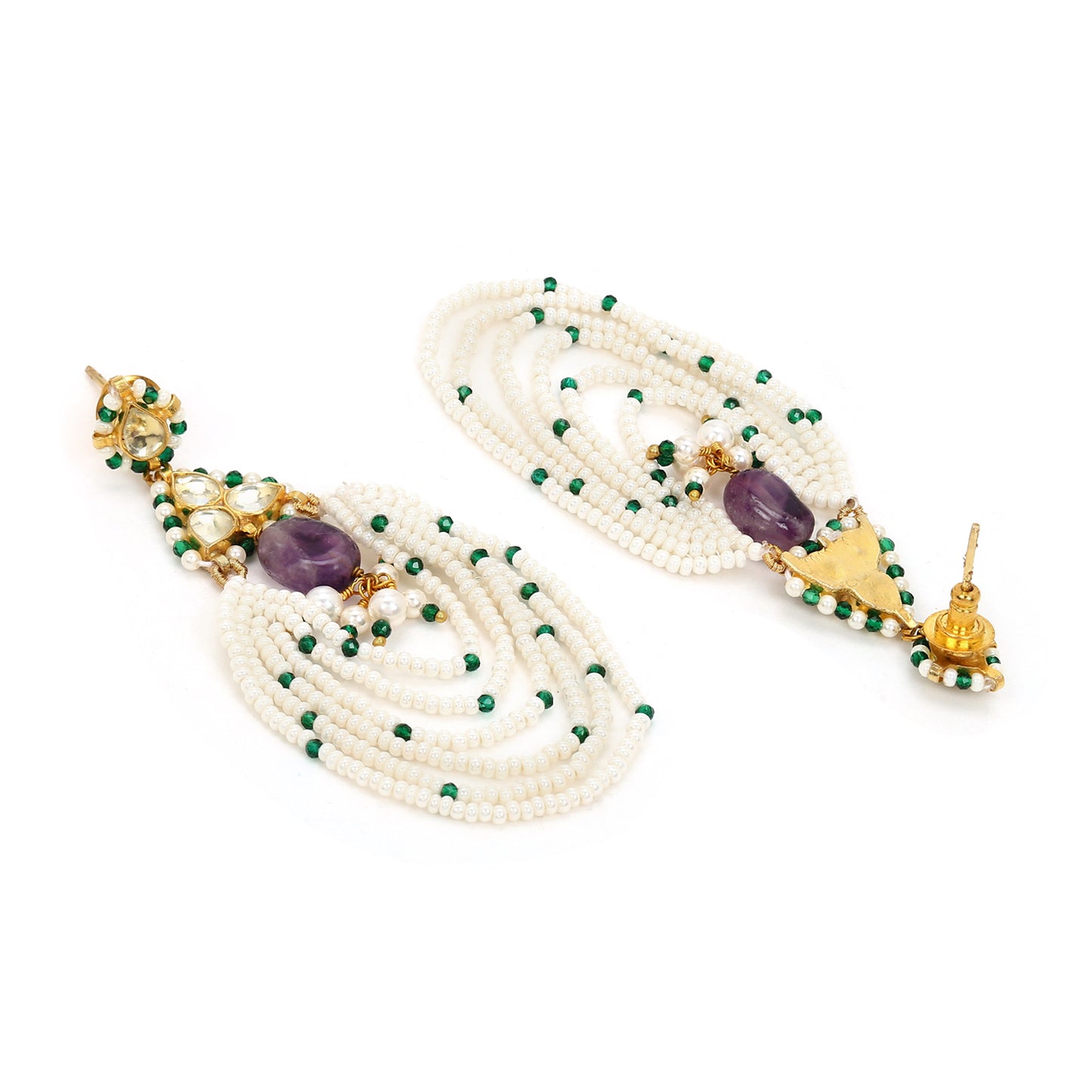 CRESCENT POLKI CHOKER SET - AMETHYST