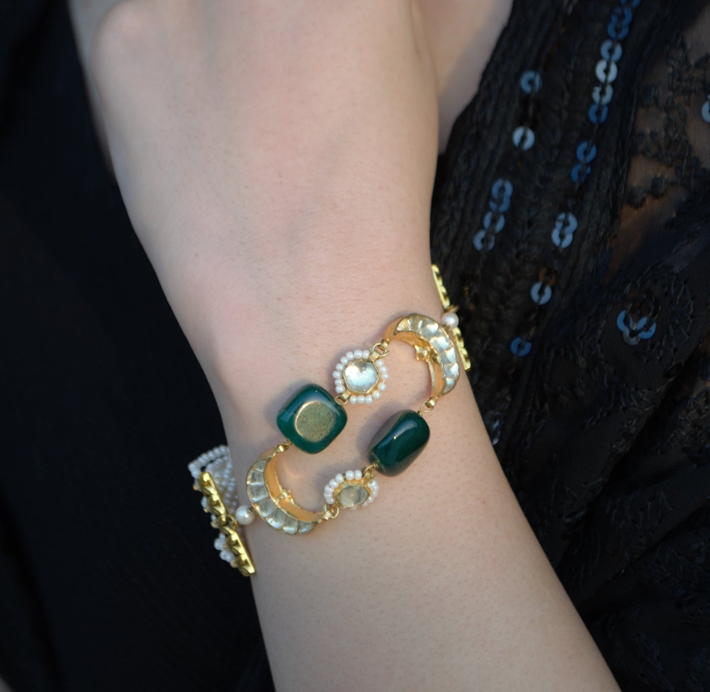 CRESCENT AHMEDABADI KUNDAN BRACELET