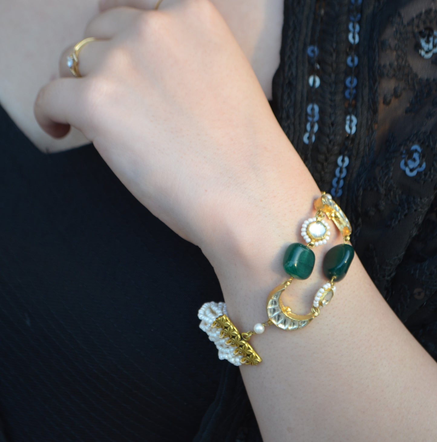 CRESCENT AHMEDABADI KUNDAN BRACELET