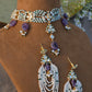 CRESCENT POLKI CHOKER SET - AMETHYST