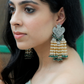 GENDA LADI JHUMKIS- GREEN GARNETS
