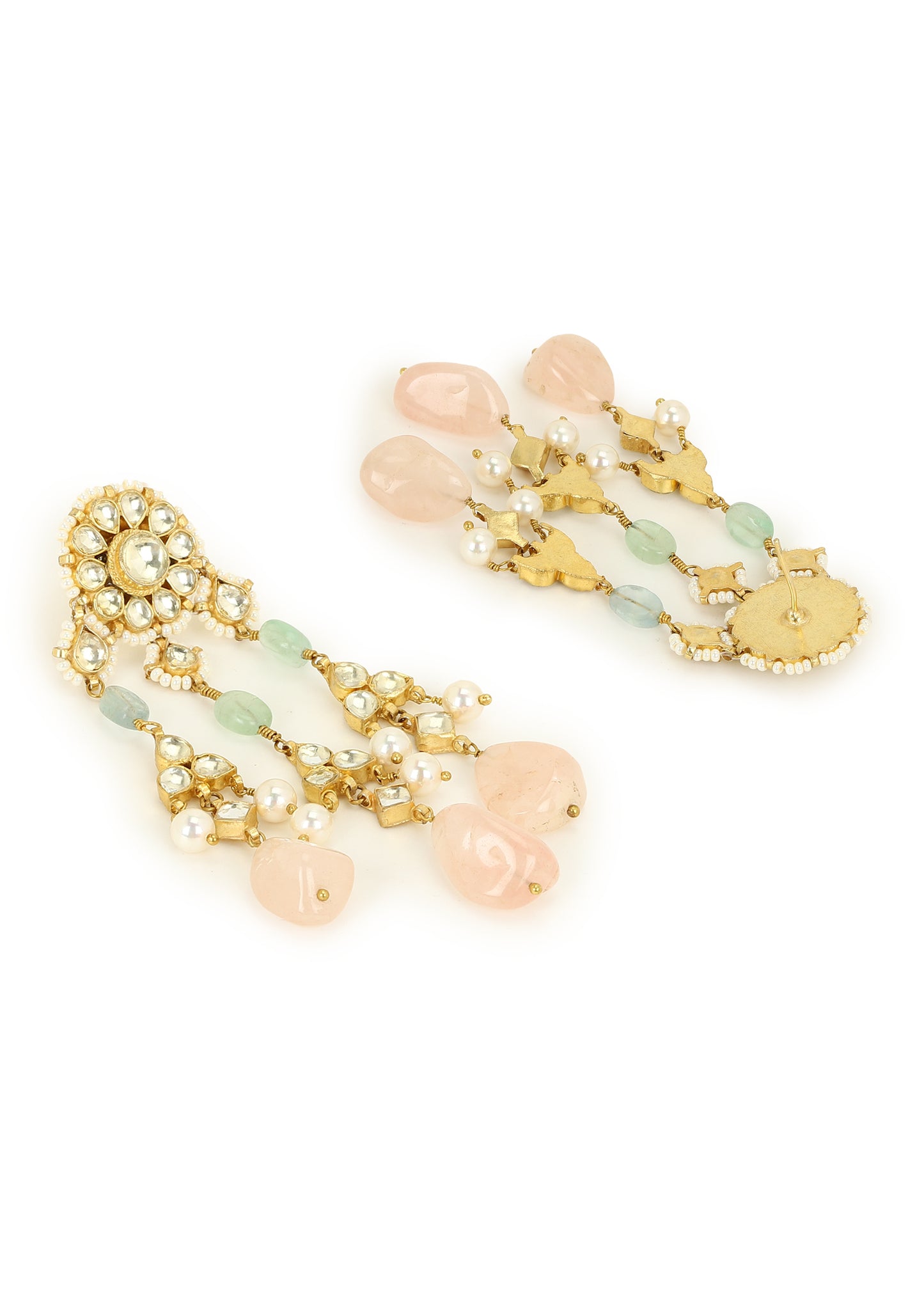 FLOWER POLKI EARRINGS