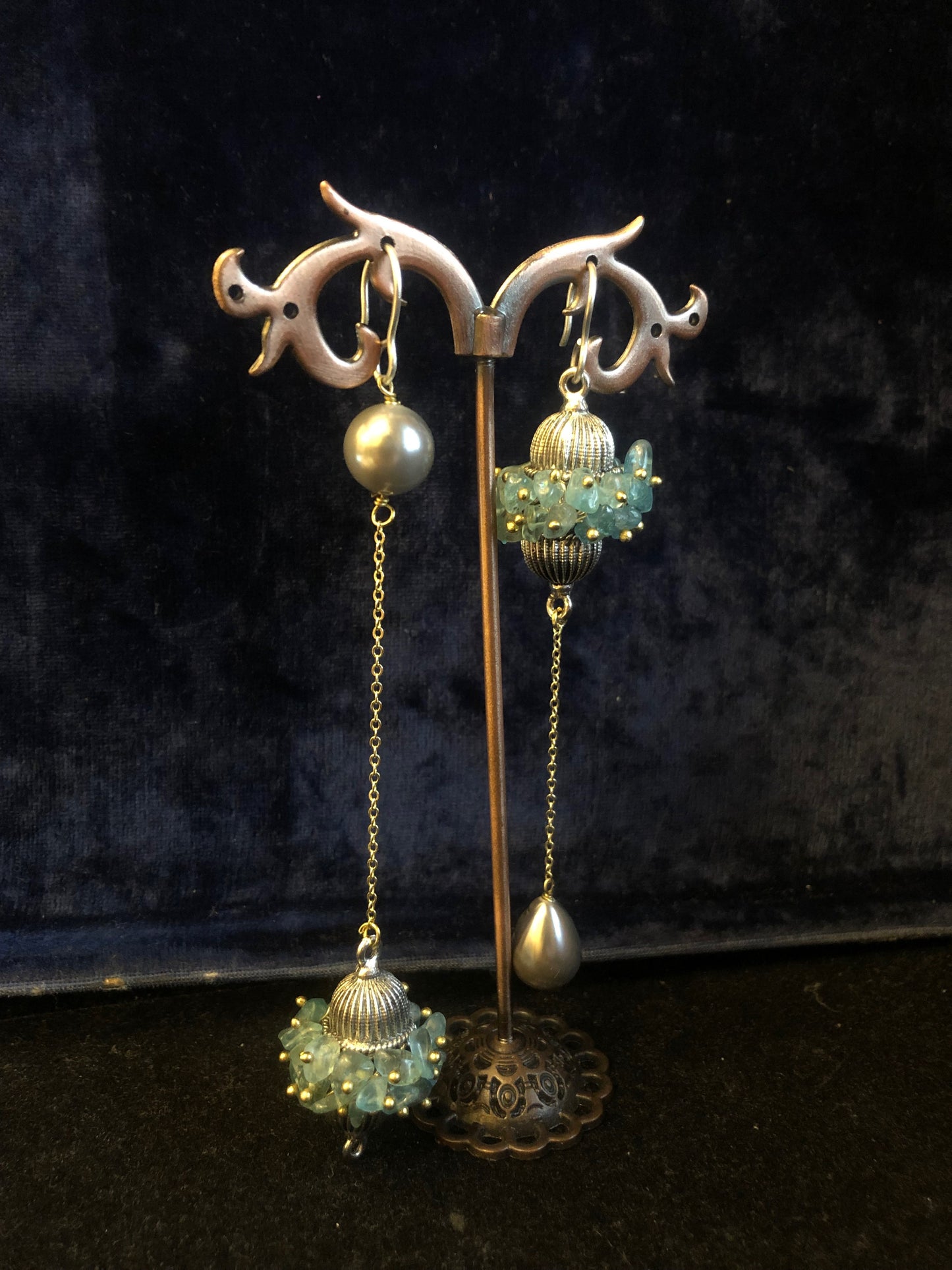 BARREL EARRINGS - SEA GREEN