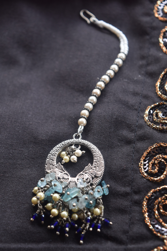 Matsya Pearl String Silver Necklace