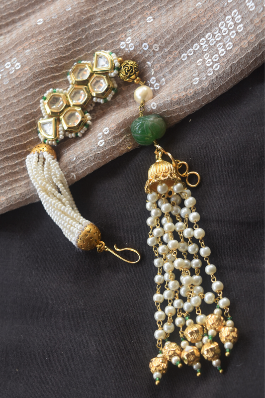 KUNDAN POLKI TASSEL BRACELET