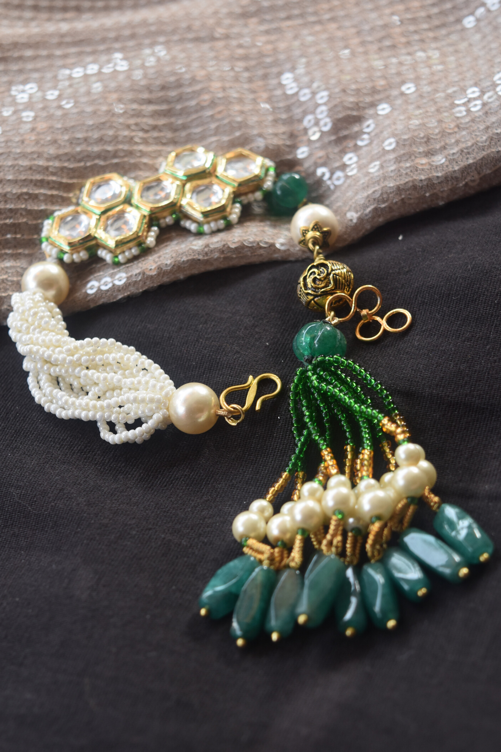 KASHTI TASSEL BRACELET- GREEN