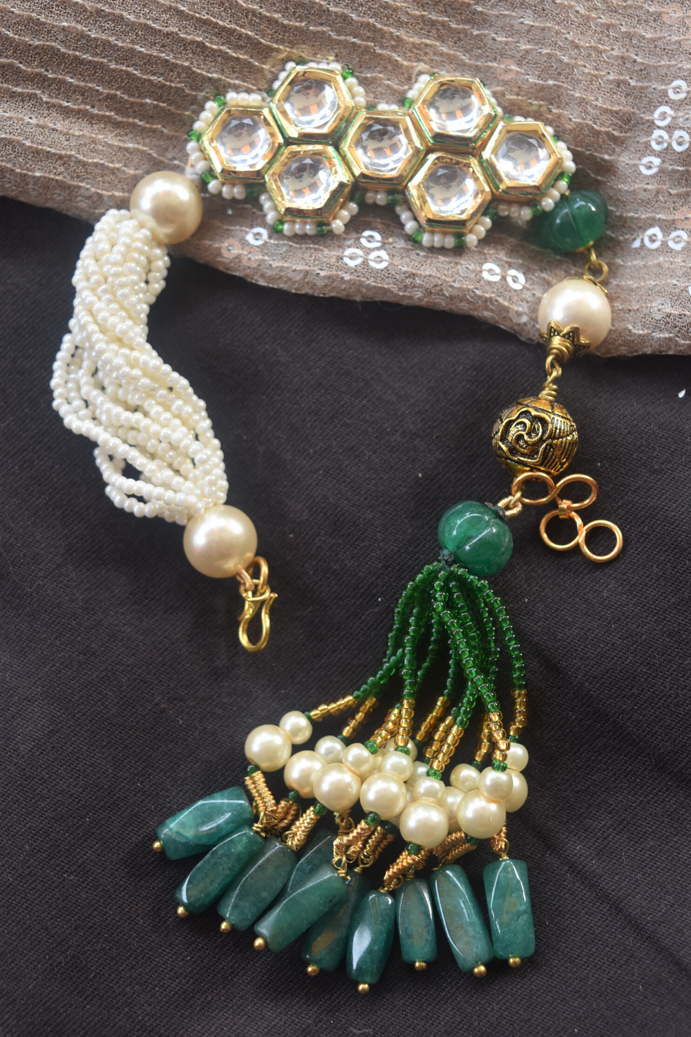 KASHTI TASSEL BRACELET- GREEN