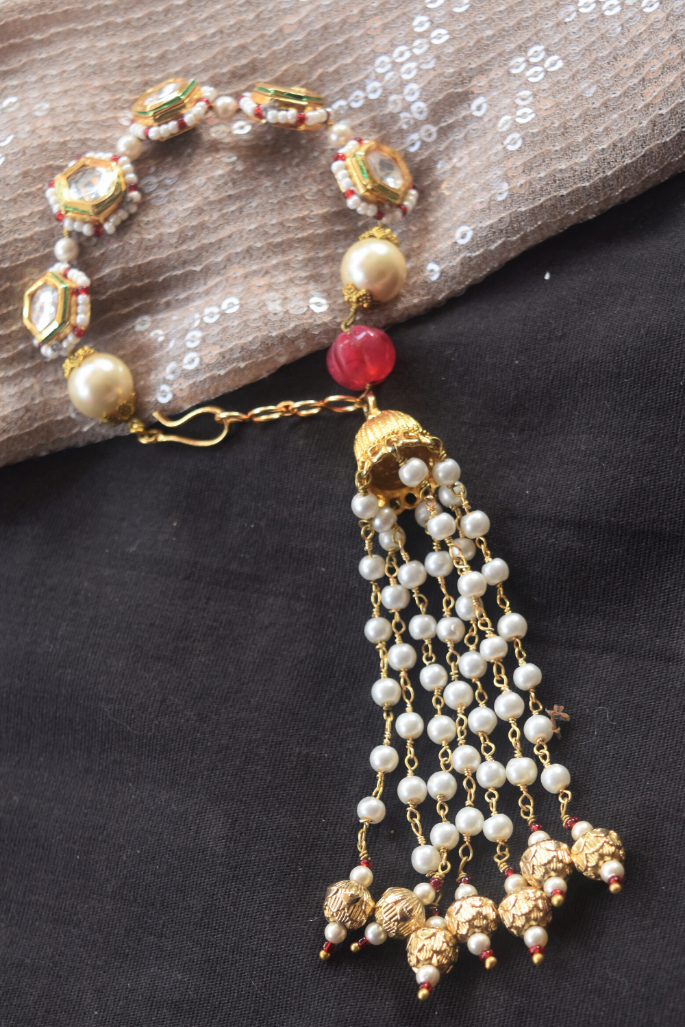 KUBERA TASSEL BRACELET- RED