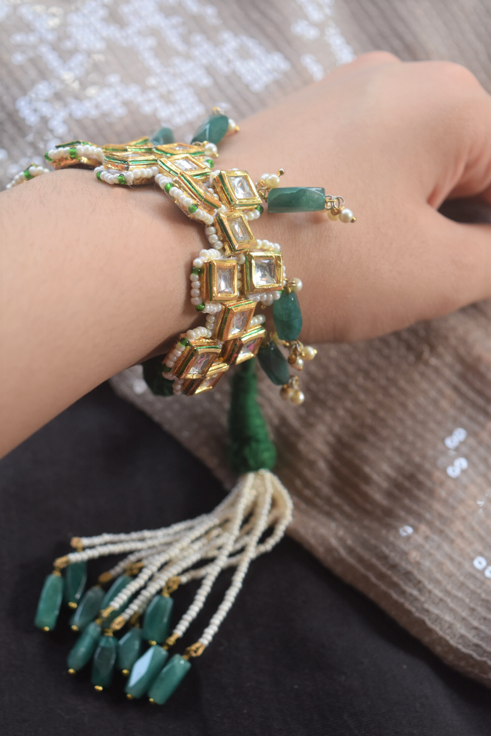 SQUARE POLKI POCHI LUMBA BRACELET