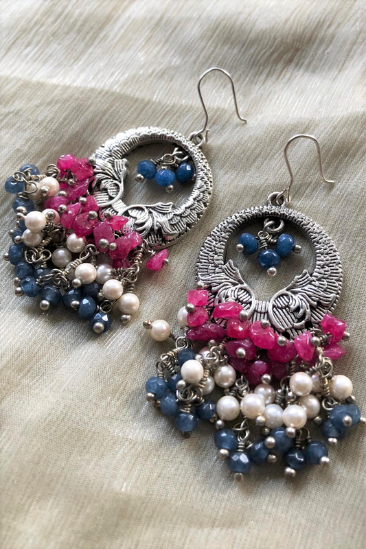 MINI MERMAID EARRINGS - PINK AND BLUE