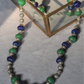 SILVER CAPPED BLUE GREEN NECKLACE