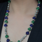 SILVER CAPPED BLUE GREEN NECKLACE