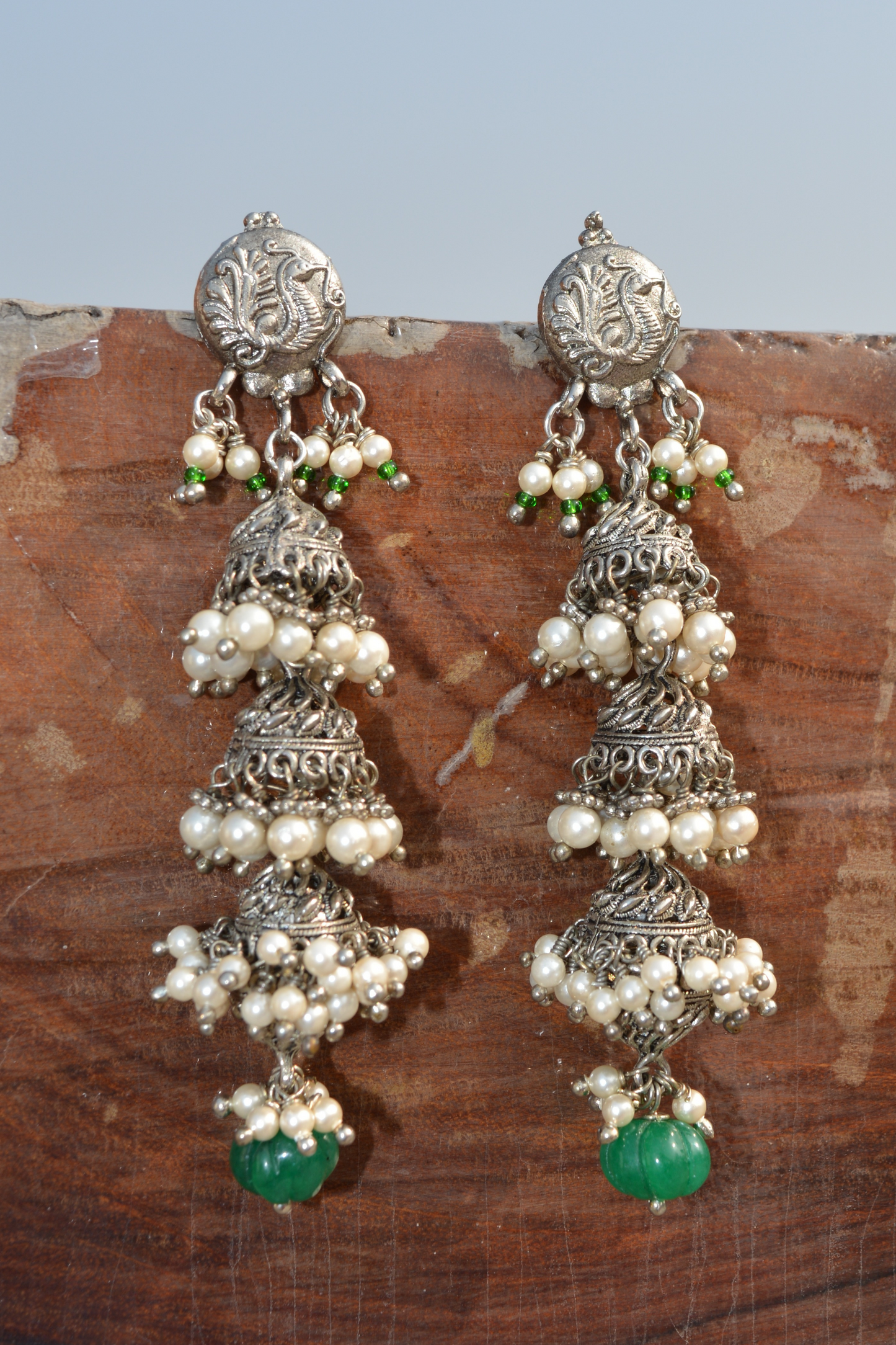 PEACOCK LONG JHUMKIS