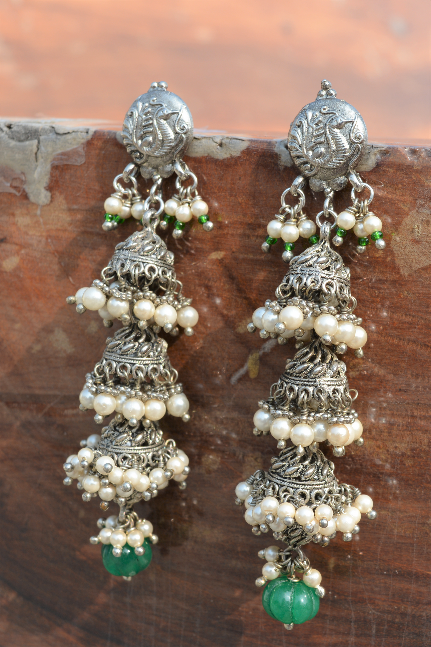 PEACOCK LONG JHUMKIS