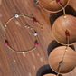 FLORAL RED ONYX ANKLETS (PAIR)