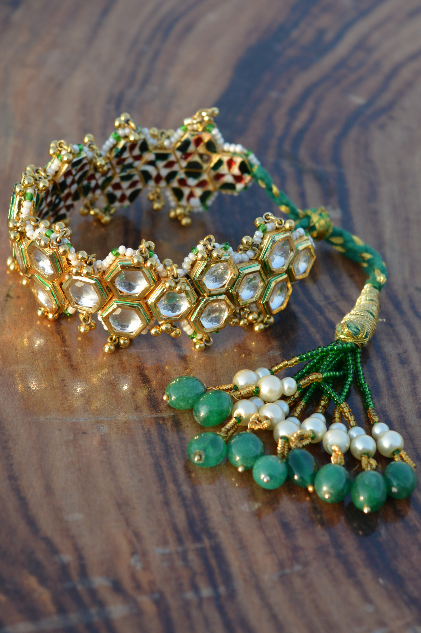 HONEYCOMB GREEN POCHI LUMBA BRACELET