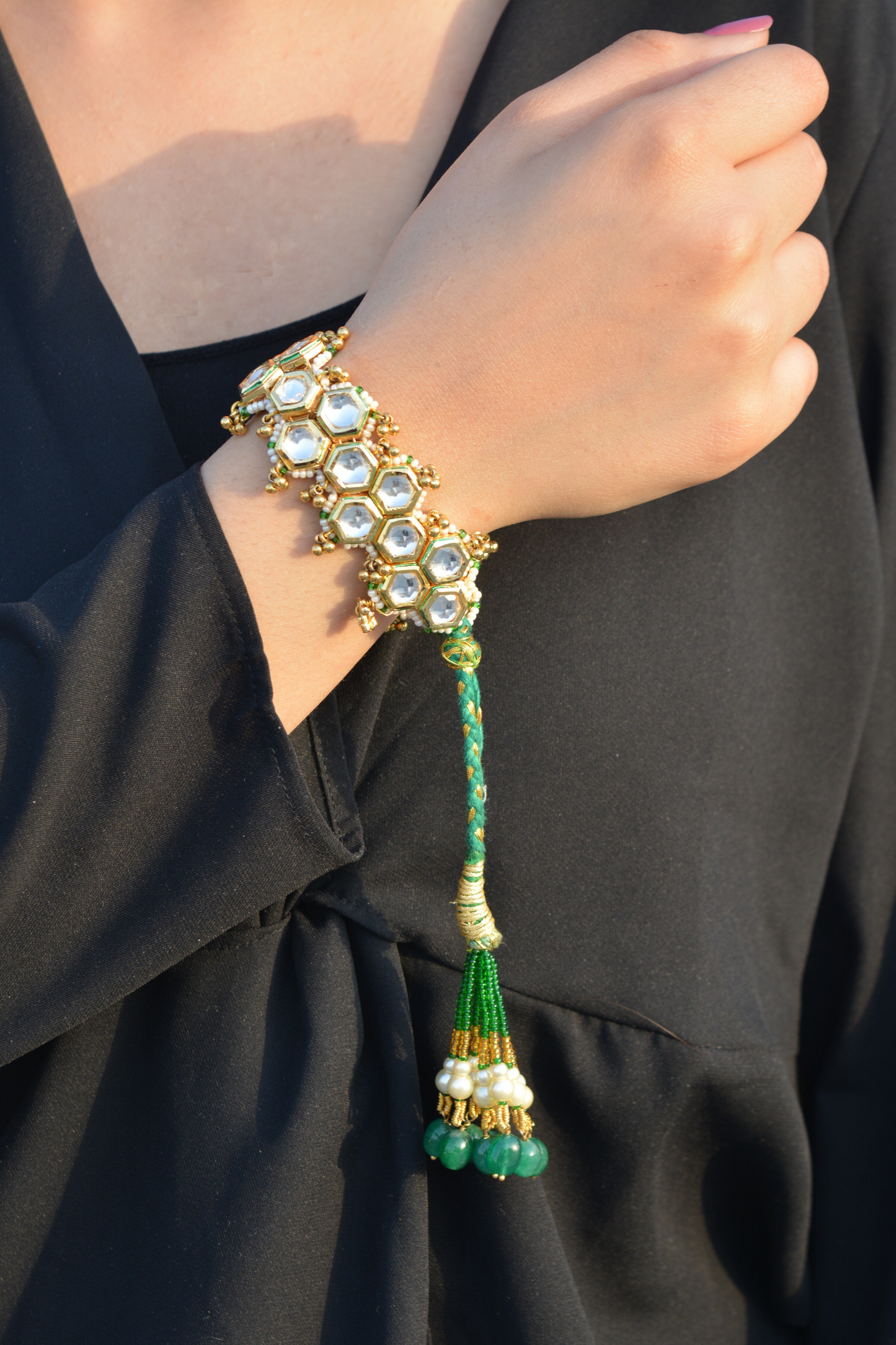 HONEYCOMB GREEN POCHI LUMBA BRACELET