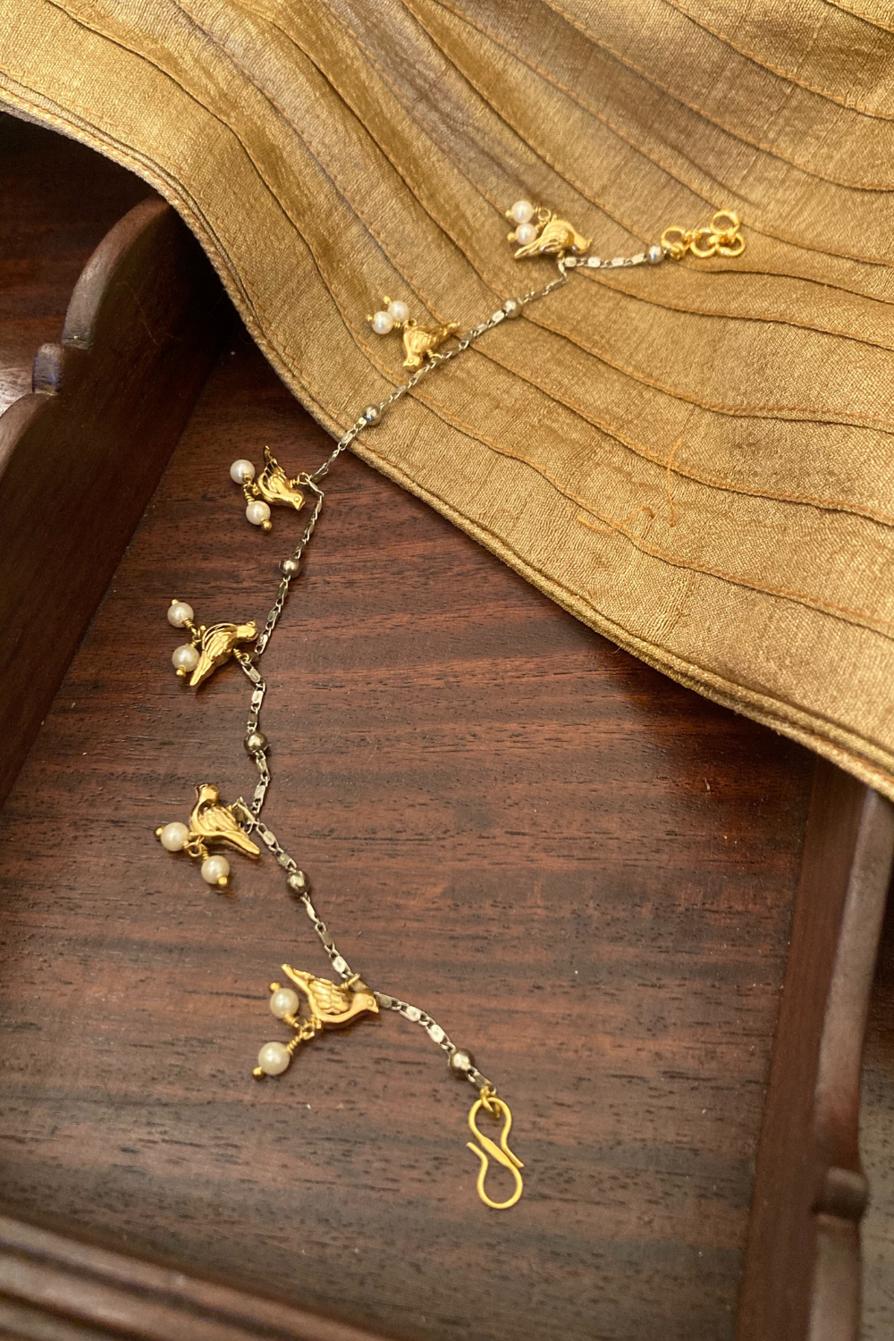 GOLD SILVER HUMMINGBIRD ANKLETS (SINGLE ANKLET)