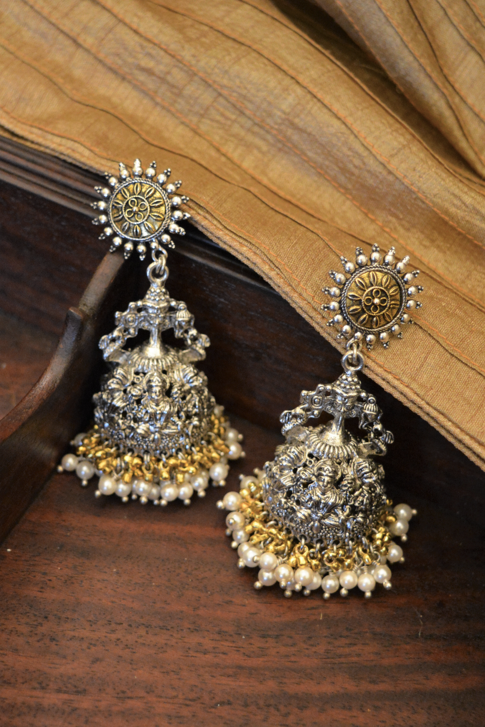 ORNATE PEARL JHUMKAS