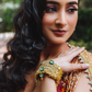RESHAMI POLKI BRACELET/CHOKER SET - GREEN