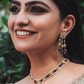 GUL POLKI EARRINGS - MAROON