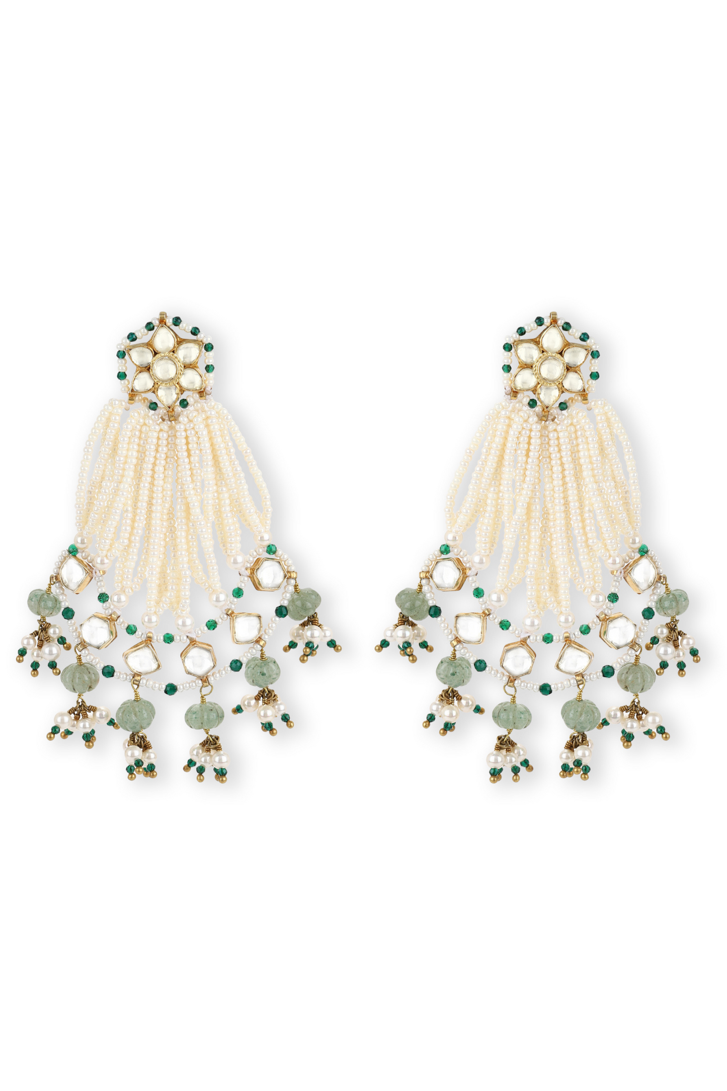 PASSA AHMEDABADI EARRINGS-MINT GREEN