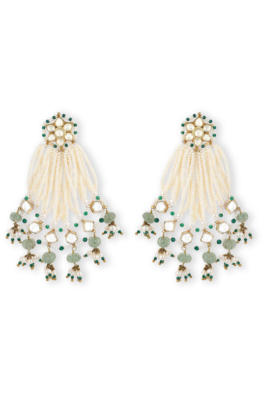 PASSA AHMEDABADI EARRINGS-MINT GREEN